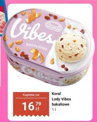 Lody Vibes bakaliowe Koral promocja w Dino