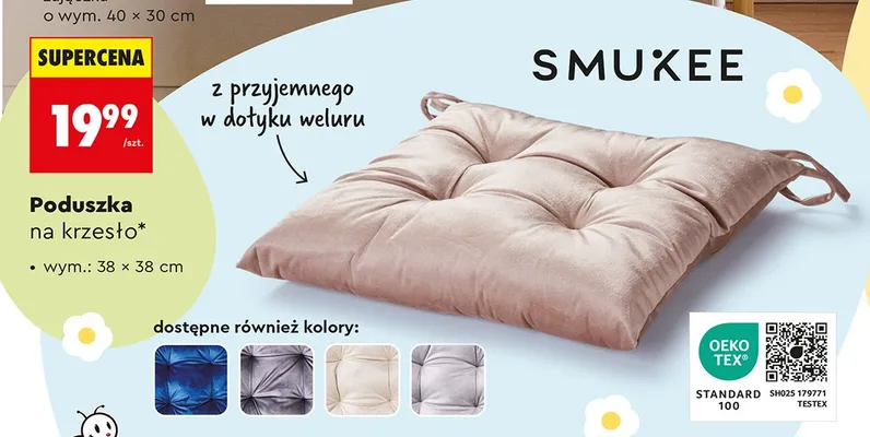 Poduszka na krzesło promocja w Biedronka