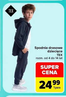 Spodnie dresowe dziecięce TEX promocja w Carrefour
