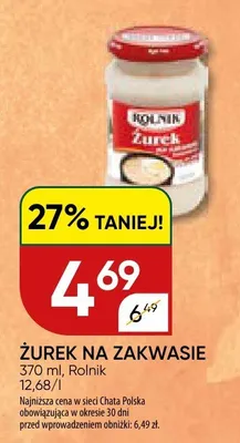 Żurek na zakwasie promocja w Chata Polska