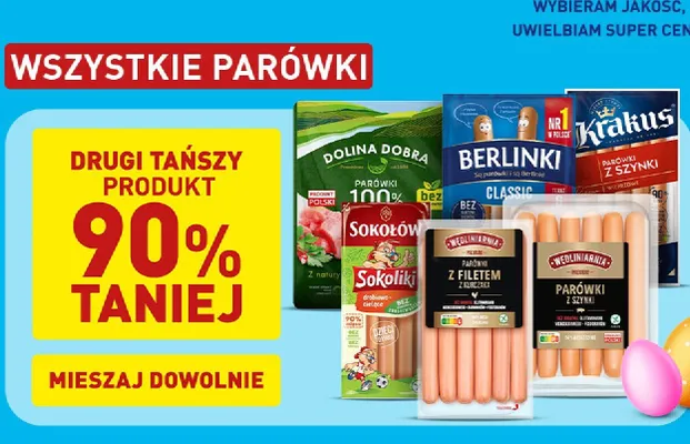 Parówki wszystkie rodzaje drugi produkt -90% Aldi promocja w Aldi