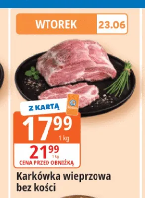 Karkówka wieprzowa bez kości promocja w Leclerc
