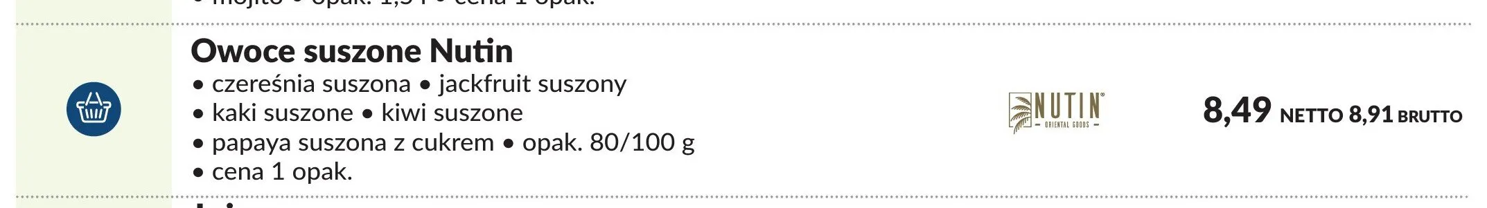 Czereśnia suszona Nutin promocja w Makro