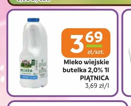 Mleko wiejskie Piątnica 2,0% promocja w Społem Częstochowa