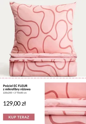 Pościel EC FLEUR z mikrofibry różowa 220x200 cm + 2x70x80 cm promocja w Homla
