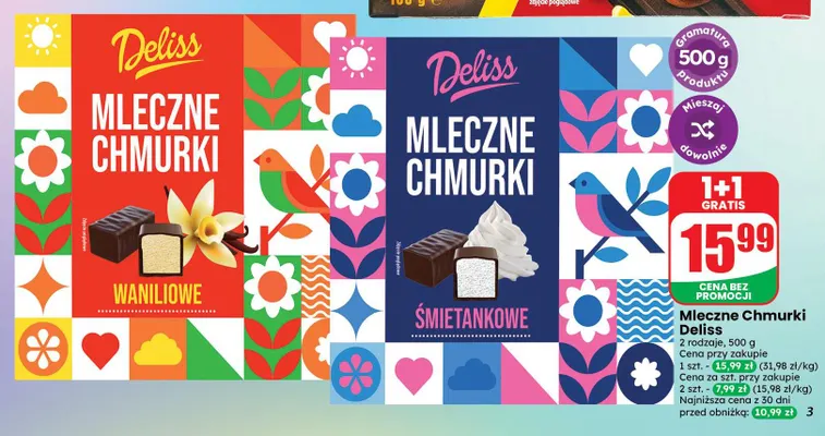 Mleczne Chmurki waniliowe Deliss promocja w Dino