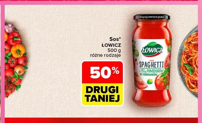 Sos spaghetti Łowicz promocja w Carrefour
