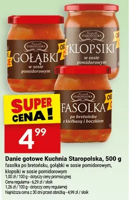 Danie gotowe fasolka po bretońsku, gołąbki w sosie pomidorowym, klopski w sosie pomidorowym promocja w Twój Market