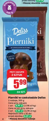 Pierniki w czekoladzie Deliss promocja w Dino
