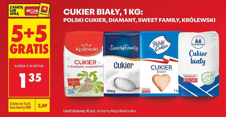 Cukier biały Polski Cukier 1 kg promocja w Biedronka