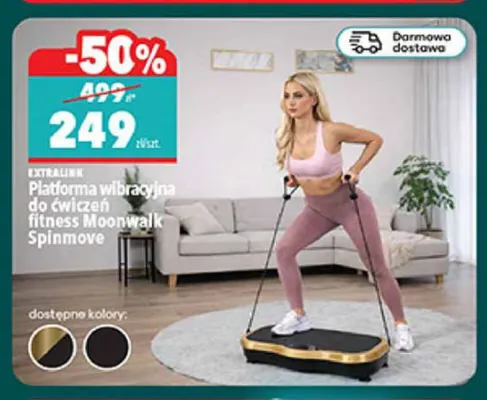 Platforma wibracyjna do ćwiczeń fitness Moonwalk Spinmove Extralink promocja w Biedronka