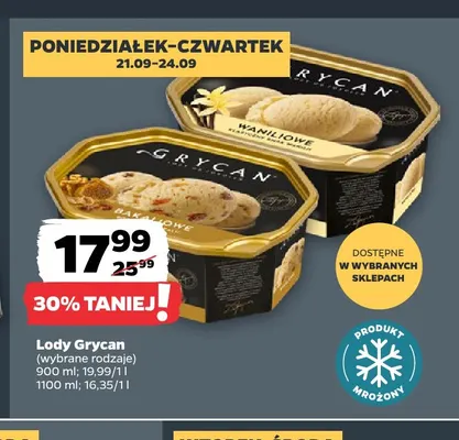 Lody Grycan promocja w Netto