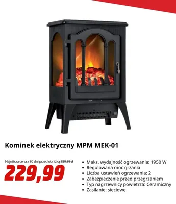 Kominek elektryczny Mpm MEK-01 promocja w Media Markt