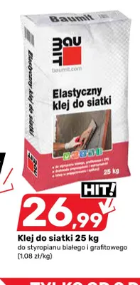 Elastyczny klej do siatki Baumit do styropianu białego i grafitowego promocja w Bricomarche