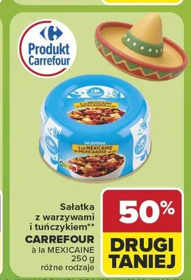 Sałatka z warzywami i tuńczykiem Carrefour à la Mexicaine promocja w Carrefour