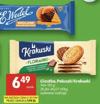 Ciastka, paluszki różne rodzaje promocja w Delikatesy Centrum