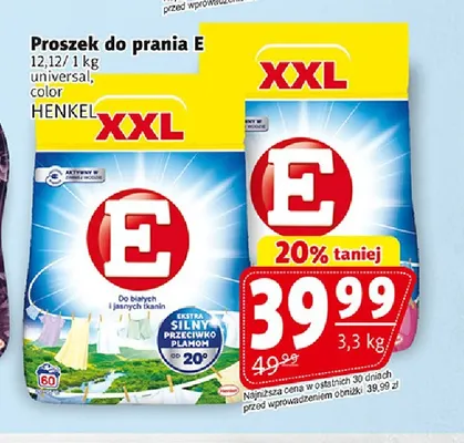 Proszek do prania E Universal promocja w Prim Market
