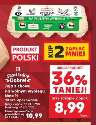 Jajka kurze z chowu na wolnym wybiegu Stąd Takie Dobre! promocja w Kaufland
