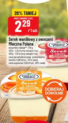 Serek waniliowy z truskawkami Mleczna Polana promocja w POLOmarket