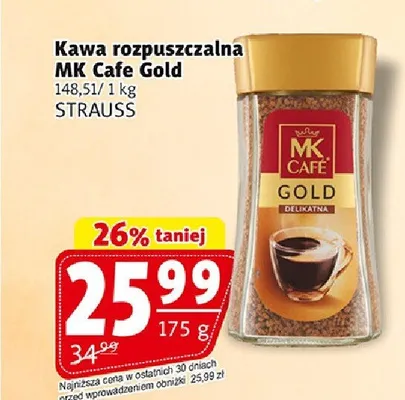 Kawa rozpuszczalna MK Cafe Gold promocja w Prim Market
