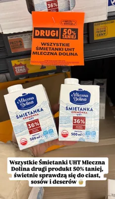 Śmietanka kremówka UHT 36% promocja w Biedronka