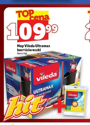 Mop płaski Vileda Ultramax Box ze ściereczkami promocja w TOPAZ