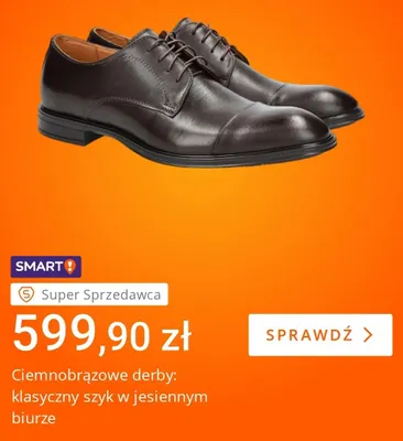 Ciemnobrązowe derby promocja w Allegro
