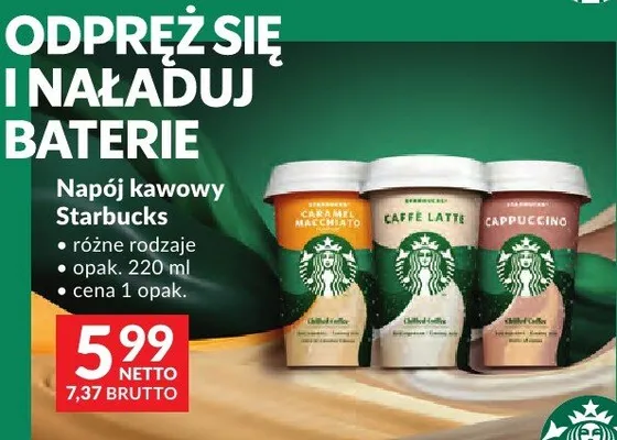 Napój kawowy Starbucks różne rodzaje promocja w Makro