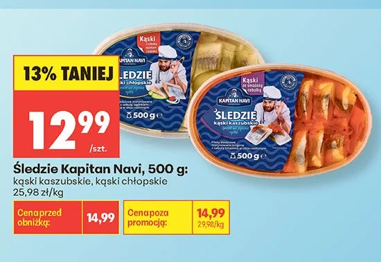 Śledzie kąski kaszubskie Kapitan Navi promocja w Biedronka