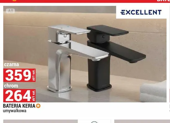 Bateria Keria umywalkowa czarna Excellent promocja w Merkury Market