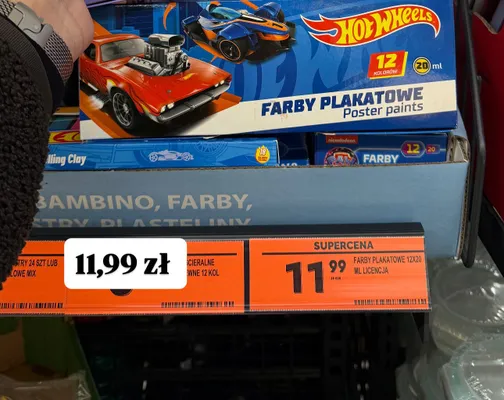 Farby plakatowe 12 szt. promocja w Biedronka