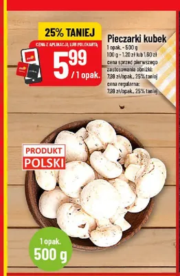 Pieczarki kubek promocja w POLOmarket