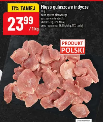 Mięso gulaszowe indycze promocja w POLOmarket