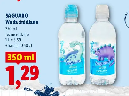 Woda źródlana niegazowana Saguaro promocja w Lidl