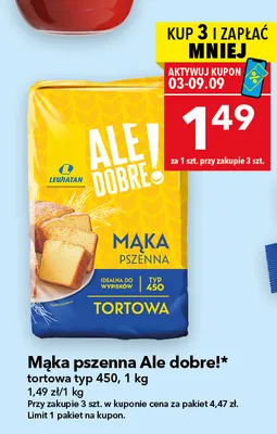Mąka pszenna Ale Dobre! tortowa typ 450 promocja w LEWIATAN