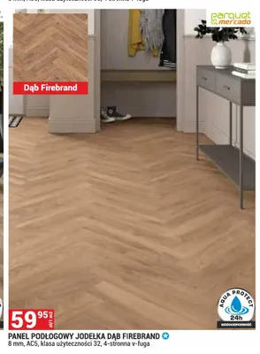 Panel podłogowy jodełka Dąb Firebrand Parquet & Mercado promocja w Merkury Market