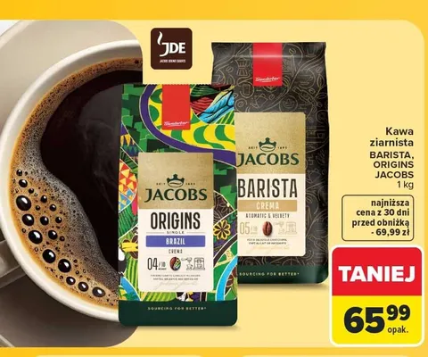 Kawa ziarnista Jacobs Origins Brazil promocja w Carrefour