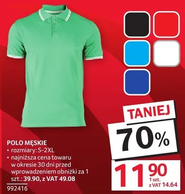 Polo męskie rozmiary S-2XL promocja w Selgros
