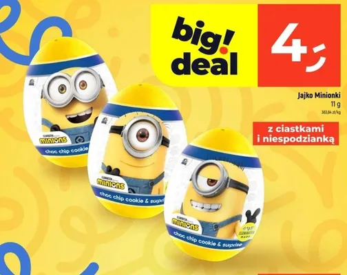 Jajko Minionki z ciastkami i niespodzianką promocja w Dealz