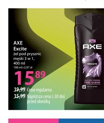 Żel pod prysznic męski 3 w 1 Excite Axe promocja w Hebe