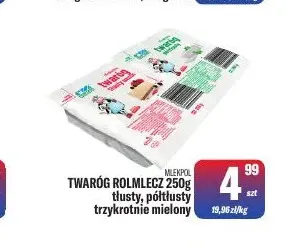 Twaróg Rolmlecz półtłusty trzykrotnie mielony Mlekpol promocja w Tomi Markt