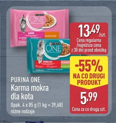 Karma mokra dla kota Purina One promocja w Aldi