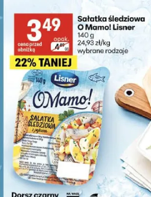 Sałatka śledziowa z jajkiem O Mamo! Lisner promocja w Delikatesy Centrum