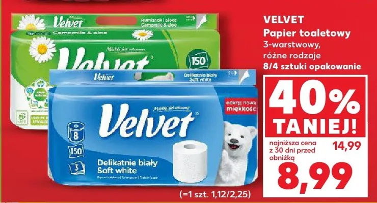 Papier toaletowy 3-warstwowy różne rodzaje promocja w Kaufland