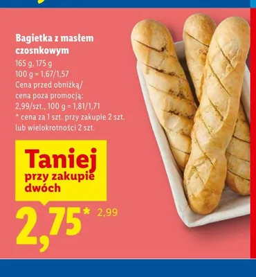 Bagietka z masłem czosnkowym promocja w Lidl