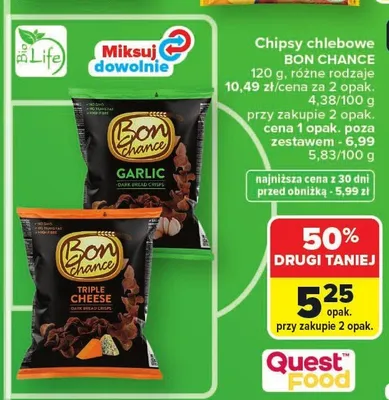 Chipsy chlebowe BON CHANCE promocja w Carrefour
