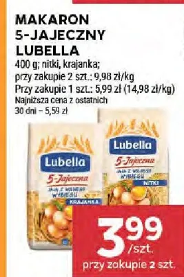 Makaron 5-jajeczny Lubella różne rodzaje promocja w Stokrotka