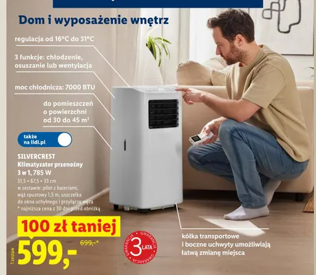 Klimatyzator przenośny Silvercrest 3 w 1 promocja w Lidl