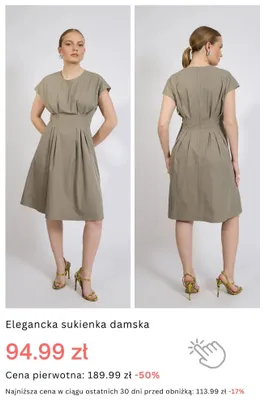 Elegancka sukienka damska promocja w Monnari