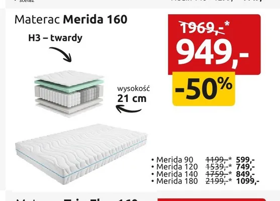 Materac Merida 120 promocja w Black Red White
